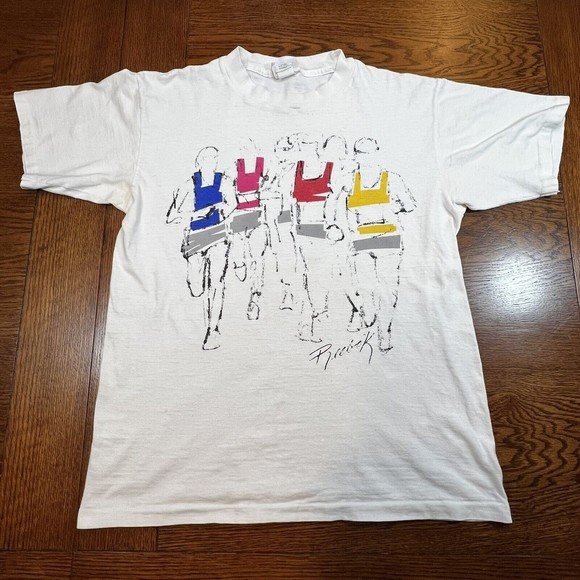 VTG 90's Reebok Runners T shirt Single Stitch made in USA - Picture 1 of 14